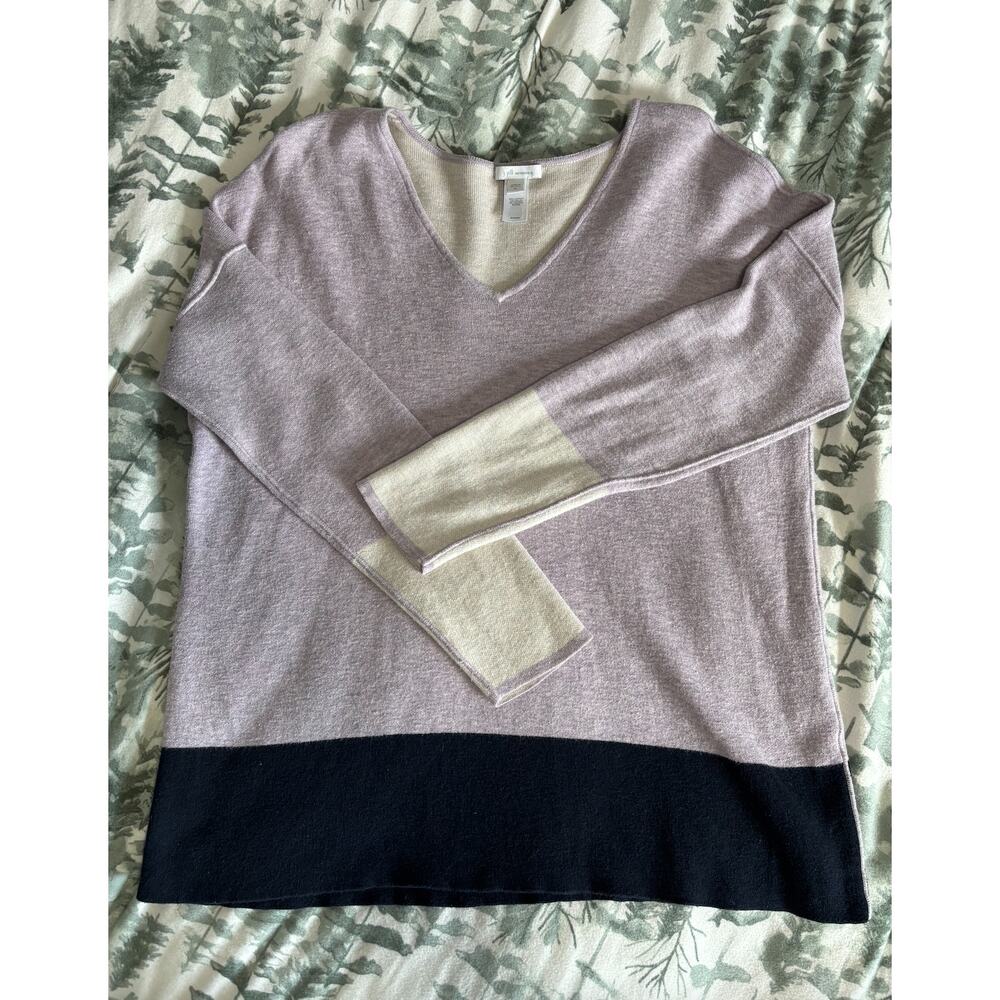 J Jill Purple Cotton Sweater Size Medium